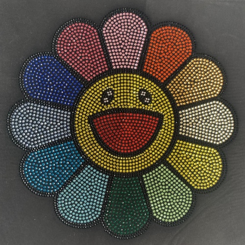 Customized Colorful Flowers Rhinestone Iron on Heat Transfers Designs