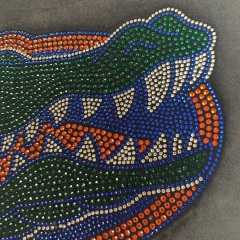 Bling Crystal Crocodile Teams Logo Designs Rhinestone Heat Transfer for Shirts
