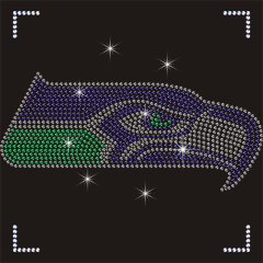 Wholesale Seattle Seahawks NFL Team Logo Rhinestone Iron on Heat Transfers Designs