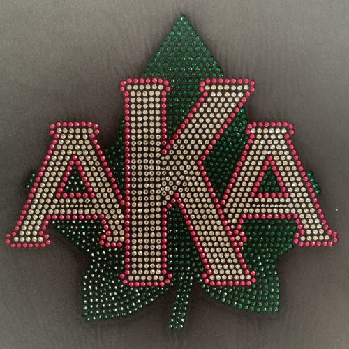 Hot Selling Leaf Design Heat Rhinestone AKA Sorority Transfer Iron on Applique