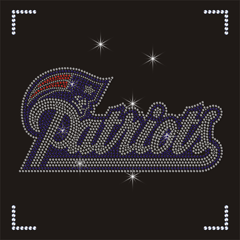 New Arrival Bling Hot Fix New England Football Team Logo Designs Iron On NFL Rhinestone Heat Transfer for Shirts
