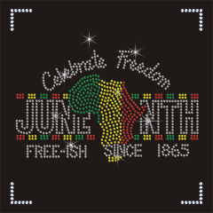 Custom Juneteeth High Quality Map Iron on Bling Rhinestone Transfer Designs