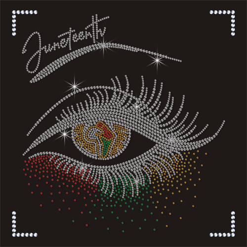 Custom Eye Design Juneteeth 1865 Iron on Crystal Rhinestone Transfers for Clothing