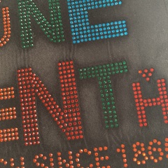 Wholesale Price Juneteeth Motifs Bling Rhinestone Iron On Transfer Design for Clothes