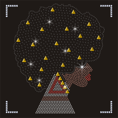Wholesale Afro Lady Sorority Custom Rhinestone Transfers for Clothing