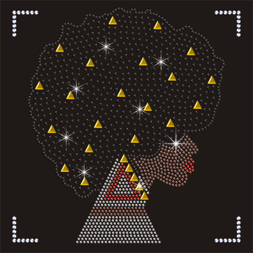 Wholesale Afro Lady Sorority Custom Rhinestone Transfers for Clothing
