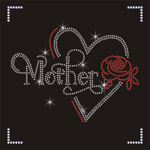 Wholesale Heart Designs Rhinestone Mother Day Transfer Heat Transfer