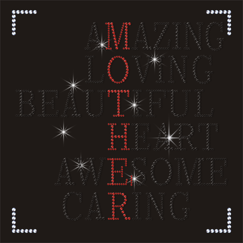 Popular T-shirt Designs Heat Press Mother Letters Designs Rhinestone Transfer