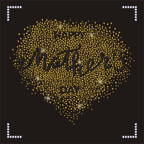 Custom Rhinestones Transfer Happy Mother's Day Design Mom Hot Fix Iron On Transfer