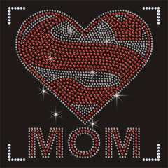 Super Mom Rhinestone Transfers Fashion Hotfix Mother Day Transfers for Garment