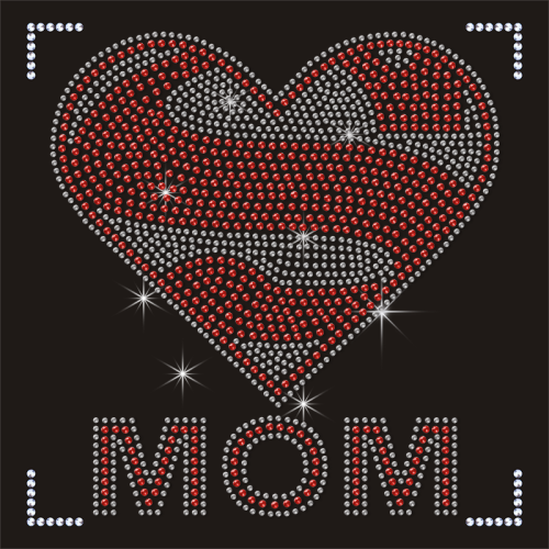 Super Mom Rhinestone Transfers Fashion Hotfix Mother Day Transfers for Garment