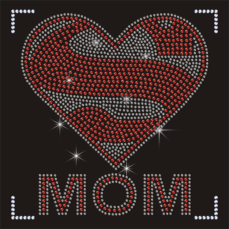 Super Mom Rhinestone Transfers Fashion Hotfix Mother Day Transfers for Garment