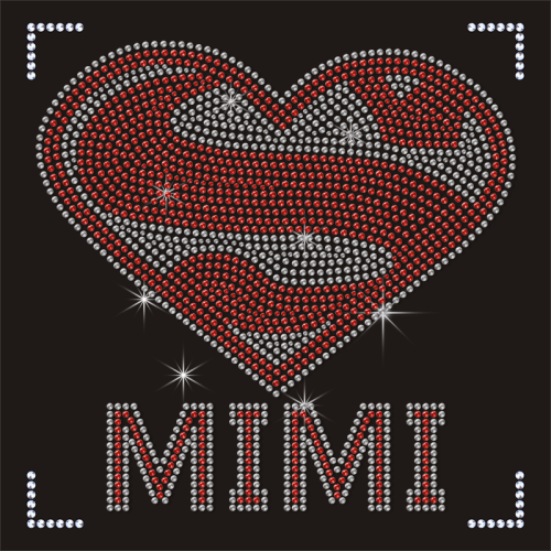 Blessed Mom Grandma Nana Mimi Iron On Rhinestone Crystal T-Shirt Transfer