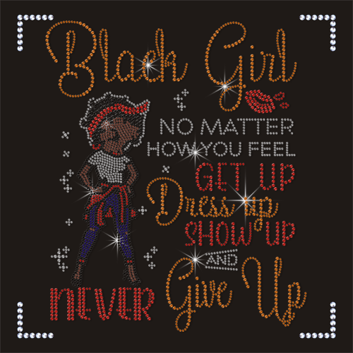 Fast Delivery Factory Bling Black Girl Rhinestone Hotfix Bettyboop Iron on Transfers