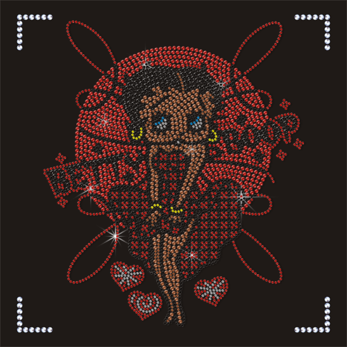 Custom Iron on T Shirt Transfer Bettyboop Rhinestone Hot Fix Strass Motifs Design