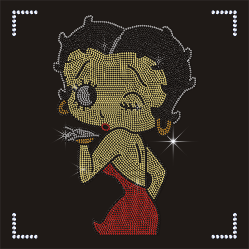 Custom Bettyboop Girl Design Rhinestone Heat Transfers for T Shirts