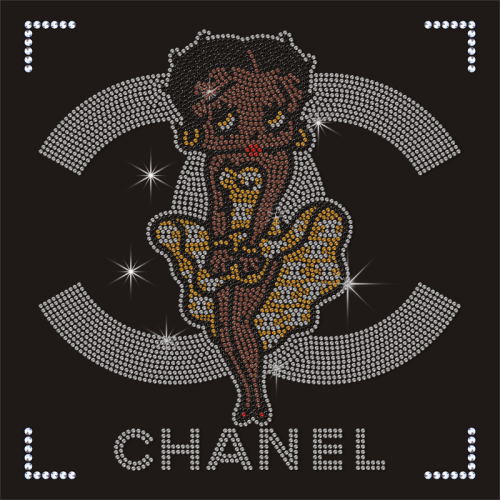 Hot Bling Designer Logo Betty Series Hot Fix Rhinestone Transfer Iron on Heat Motif Design Applique