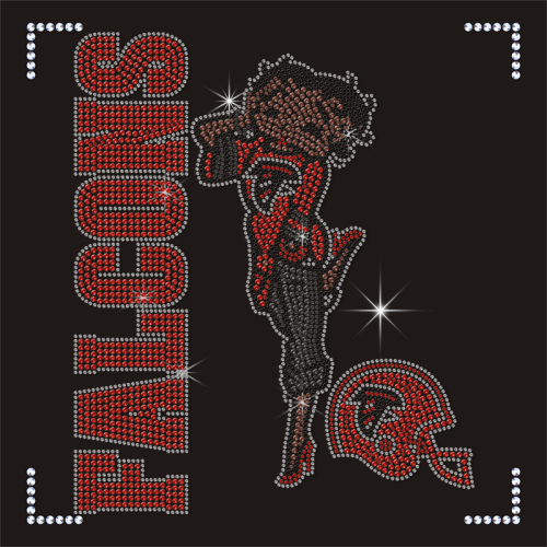 Bling Bettyboop Girl Lady Falcons NFL Logo Patterns Iron on Transfer for Shirt