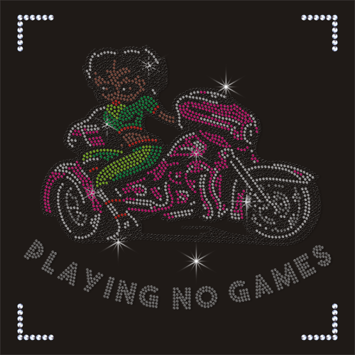 Fashion Bettyboop Rhinestone Motorbike Bling Shirt Sparkle Transfer Designs