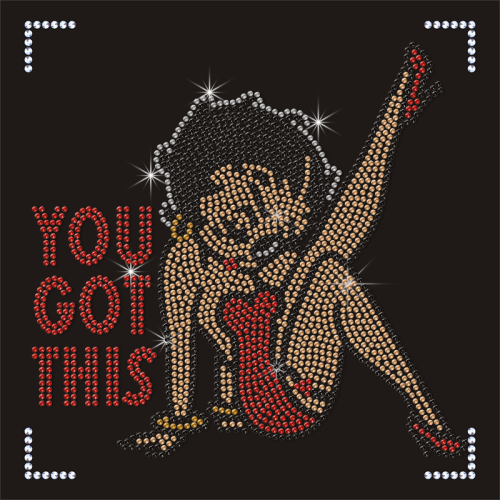 2023 New Arrival Iron on Transfer for Clothes Bettyboop Girl Rhinestone Sticker