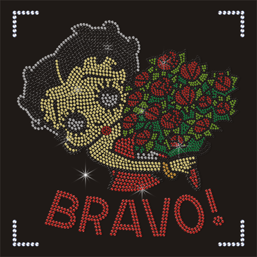 Popular Bling Bettyboop Rhinestone Transfer Bravo Girl Designs Motifs