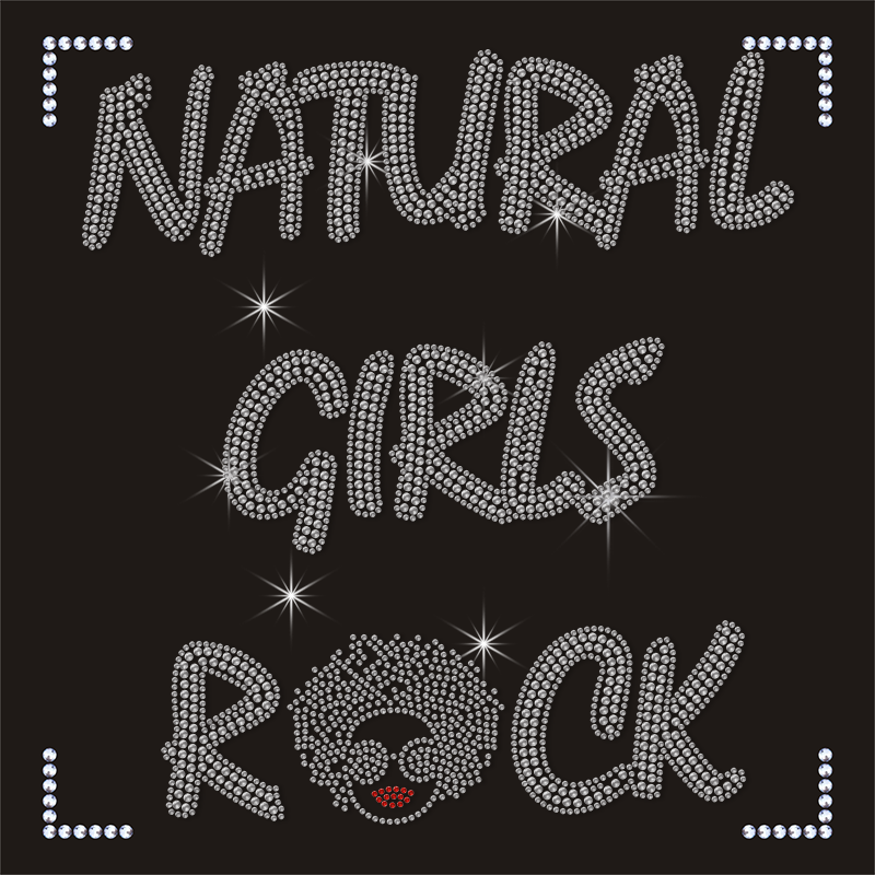Hotfix Natural Girls Rock Rhinestone Template Pattern Transfer
