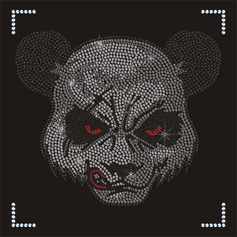 Panda Design Rhinestone Crystal Bling Rhinestones Transfer