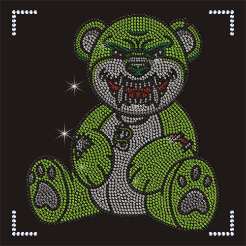 Custom Bear Animal Design Rhinestone Transfer for Hoodies Tank Tops Tshirts Hat