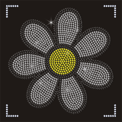 Hot Fix Crystal Flower Custom Logo Rhinestone Iron on Transfer for Clothing