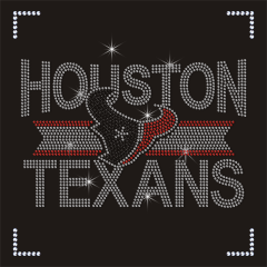 Bling Houston Texans Bulls Rhinestone Heat Transfers Design Motif for Tank Top