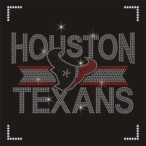 Bling Houston Texans Bulls Rhinestone Heat Transfers Design Motif for Tank Top