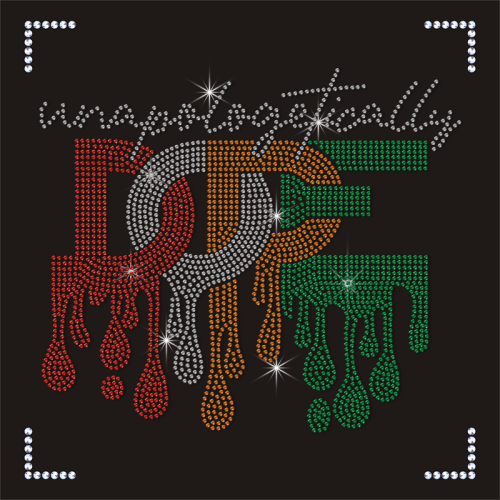 Custom Logo Juneteenth Heat Transfer Bling Iron Motifs Template Sheet