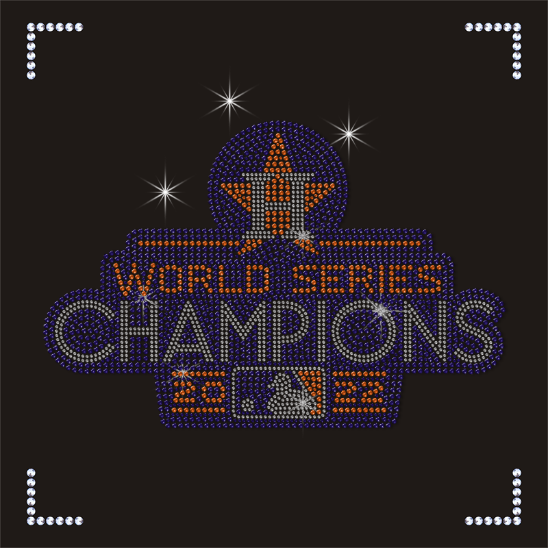 Hot Selling Baseball Sports Team Logo Rhinestone Transfer For T-shirt