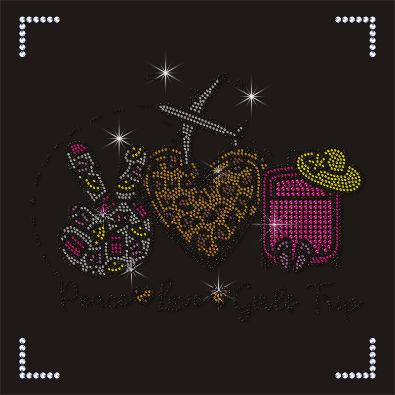 Wholesale Custom Logo Girls Trip Crystal Rhinestone Heat Transfer