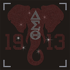 Wholesale DST Delta Print Rhinestone Transfer Bling Elephant Design for Clothing