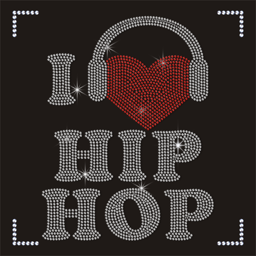 Factory Price HIP HOP Design Rhinestone Transfer for Ironing on T-shirt
