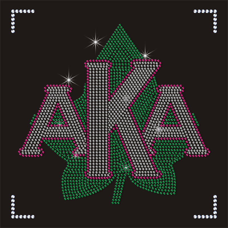 Best Selling AKA Alpha Rhinestone Transfers Custom Community Appliques for T Shirts