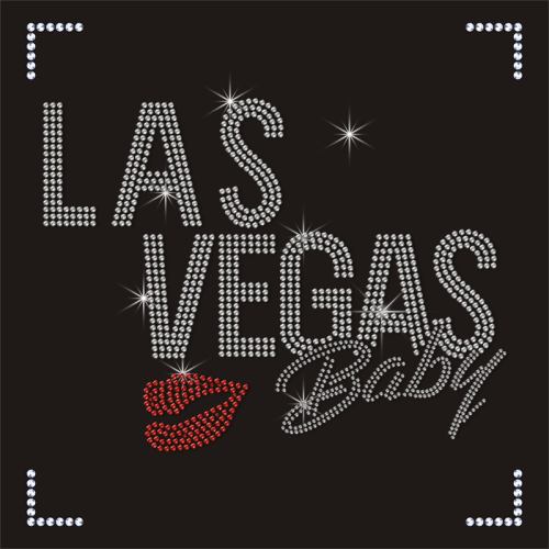 Hot Sale Custom Las Vegas City Rhinestone Transfer for Wholesale