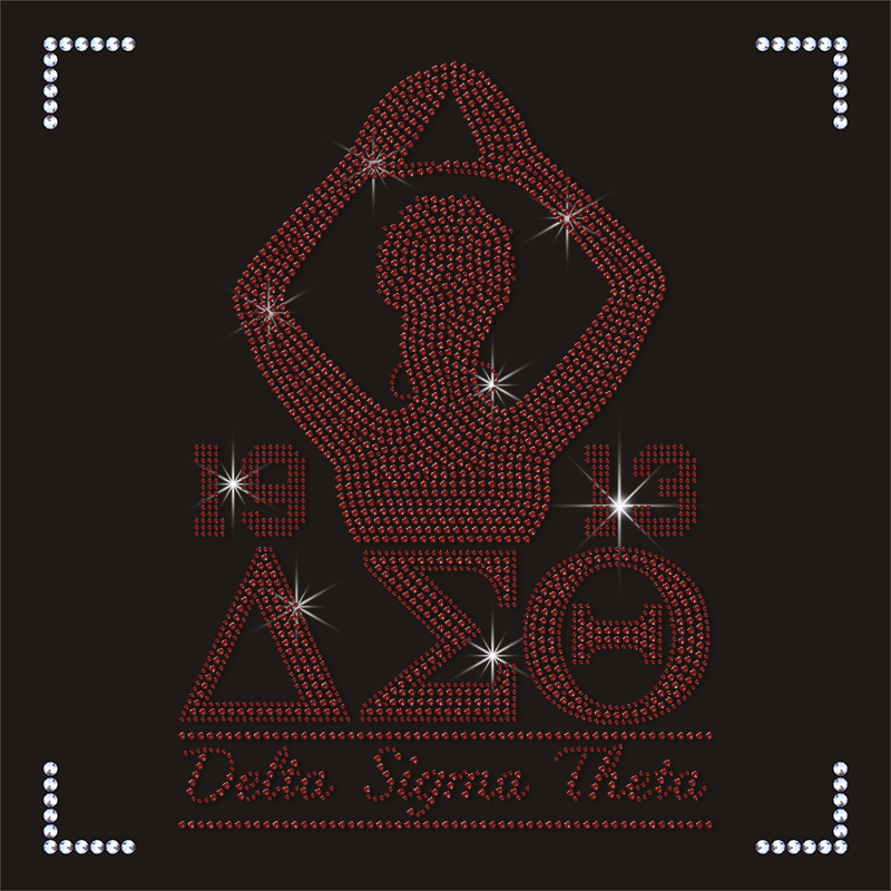 Hot Selling Wholesale Delta Sigma Theta New Rhinestone Heat Transfer