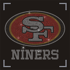 Bling Crystal Niners Rhinestone Heat Transfer Hot Fix Design for T-Shirt