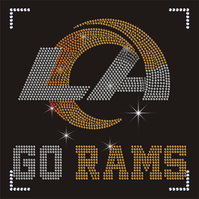 Hotfix Go Rams Rhinestone Template Pattern Rhinestone Transfer