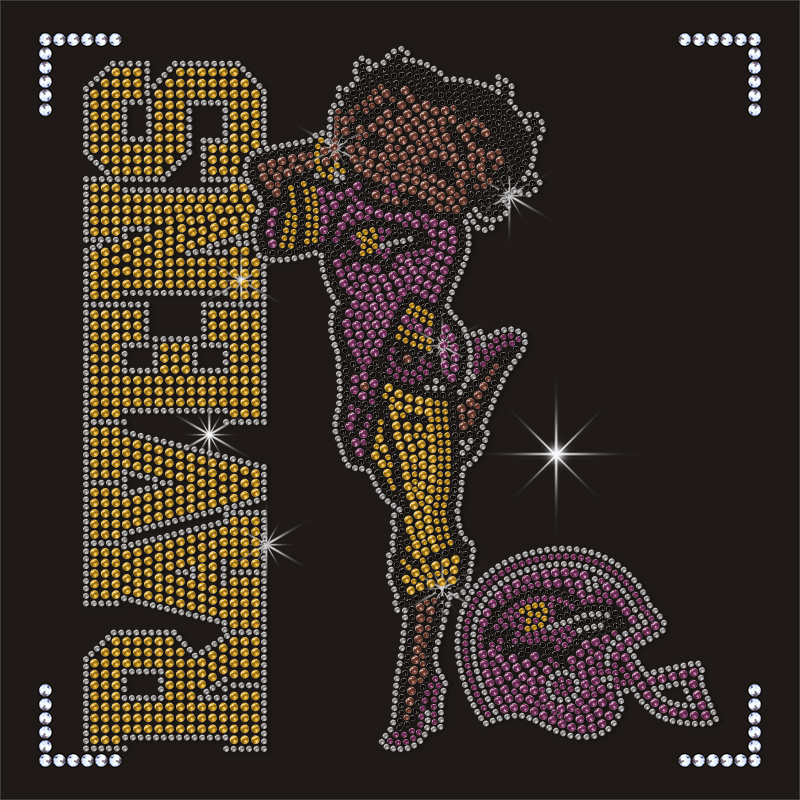 Custom Ravens Girl Rhinestone Heat Transfer Design for T-shirts
