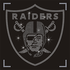 Shining Custom Raiders NFL Team Logo Rhinestone Heat Transfer