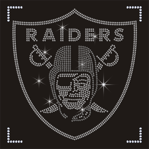 Shining Custom Raiders NFL Team Logo Rhinestone Heat Transfer