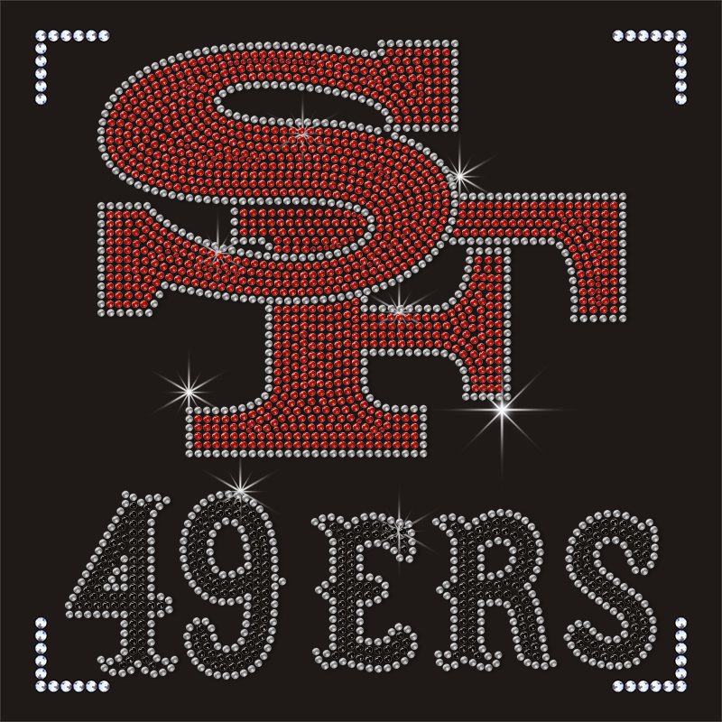 Custom NFL Team Logo Rhinestone Heat Transfer for Hoodie Clothing
