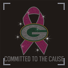 NFL Team Logo Packager Hotfix Rhinestone Pink Ribbon Pattern Transfer