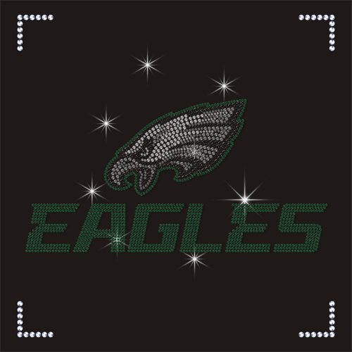 NFL Eagle Team Logo Design High Quality Rhinestone Heat Transfers