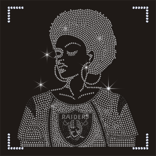 Wholesale NFL Logo Raiders Design Rhinestone Transfers for Tshirts Hat