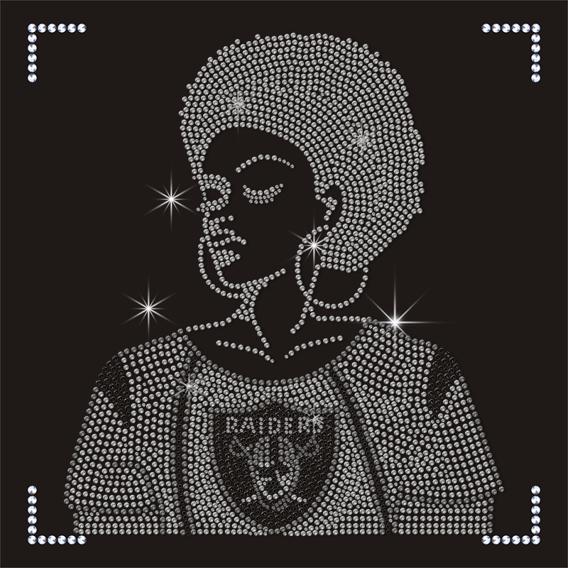 Wholesale NFL Logo Raiders Design Rhinestone Transfers for Tshirts Hat