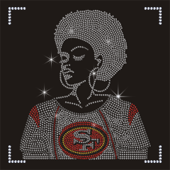 Custom Chiefs Lady NFL Logo Motif Crystal Rhinestone Transfer